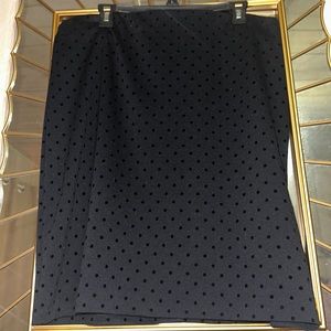 Old Navy Black pencil skirt with velvet polka dots